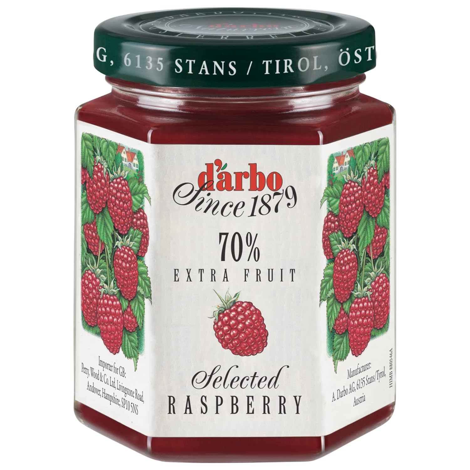 Darbo D\'Arbo Raspberry Extra Fruit Preserved, 200 g Jar