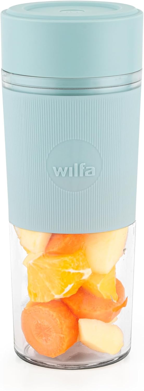 Wilfa SWIFT Cordless Blender, 300 ml Tritan Container, BPA-Free, Crushes Fruit, Vegetables, Frozen & Ice Effortlessly, Rechargeable via USB-C I for School, University, Work and Travel (Turquoise)
