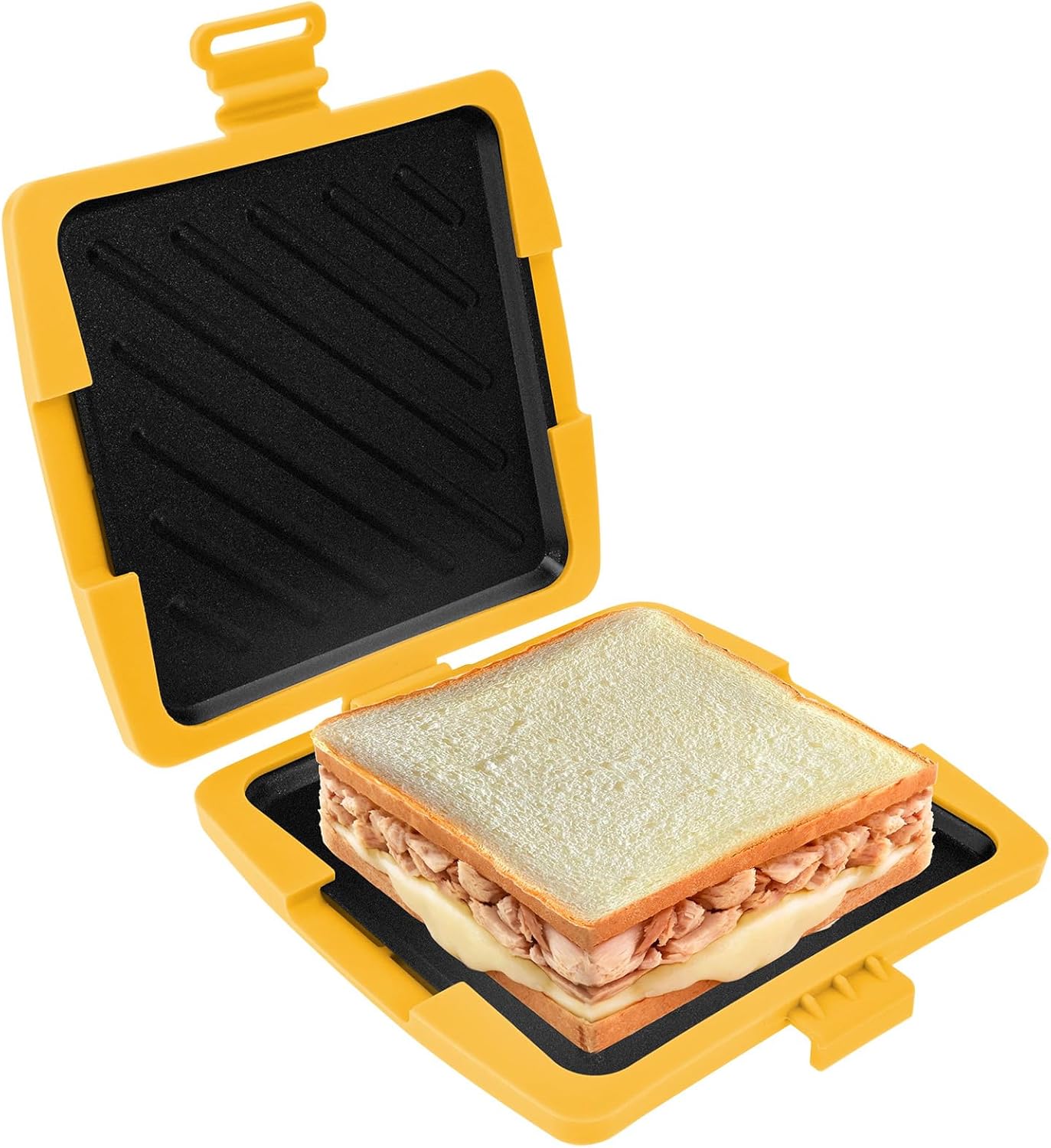 Sandwich Maker, Silicone Sandwich Toaster for Microwave, Wireless Non-Stick Sandwich Toaster for Sandwich, Home, Travel, Camping, Office, Dormitory, Motorhome (Orange)