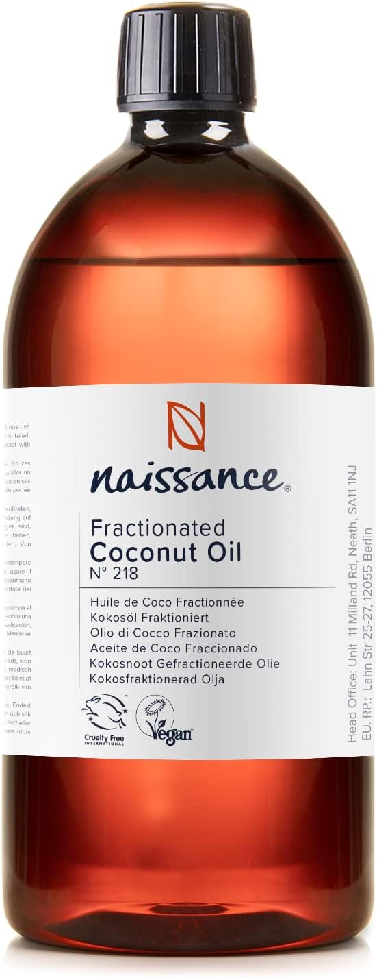 Naissance Fractionated Coconut (#218) 1 Liter - Pure, Natural, Cruelty Free, Vegan - Moisturizing & Hydrating - Ideal for Aromatherapy, Massage and DIY Beauty Recipes