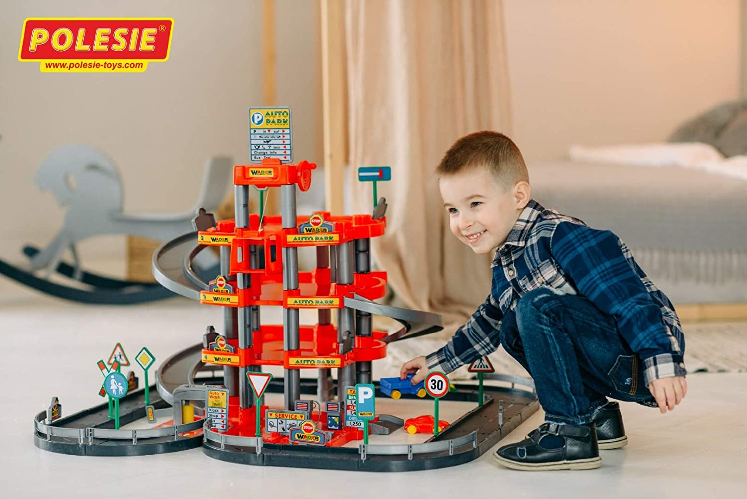 Polesie Wader 4 Storey Garage With Cars And Street
