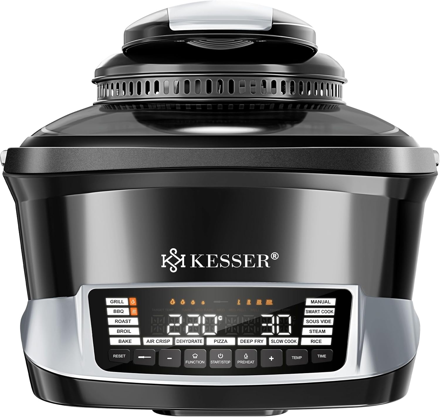 KESSER® Multicooker with Hot Air Fryer 8L & 16 Programs Kitchen Appliance - Grilling, Baking, Steaming, Preheating & Keeping Warm Function, Pressure Cooker, Rice Cooker, Slow Cooker, Yoghurt Maker