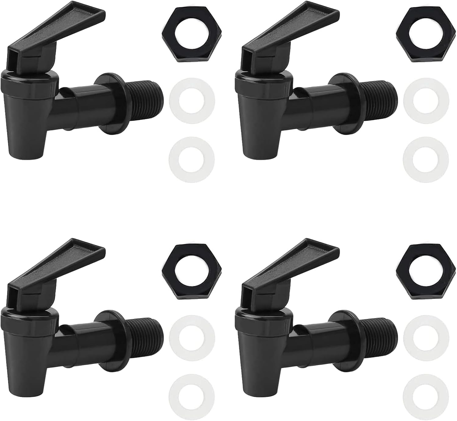 Cfcyhla Plastic Drink Dispenser Tap, Pack of 4 Tap for Drink Dispenser, Water Dispenser Replacement Spigot, Replacement Tap Suitable for Cold and Hot Drinks, Restaurants Family Celebrations