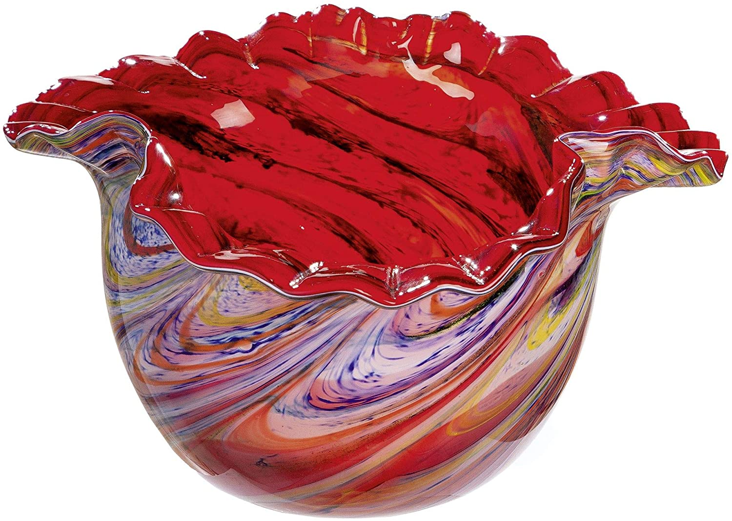 GILDE GLAS art Designer Bowl - Decorative Living Room - Made of Glass Height 20 cm