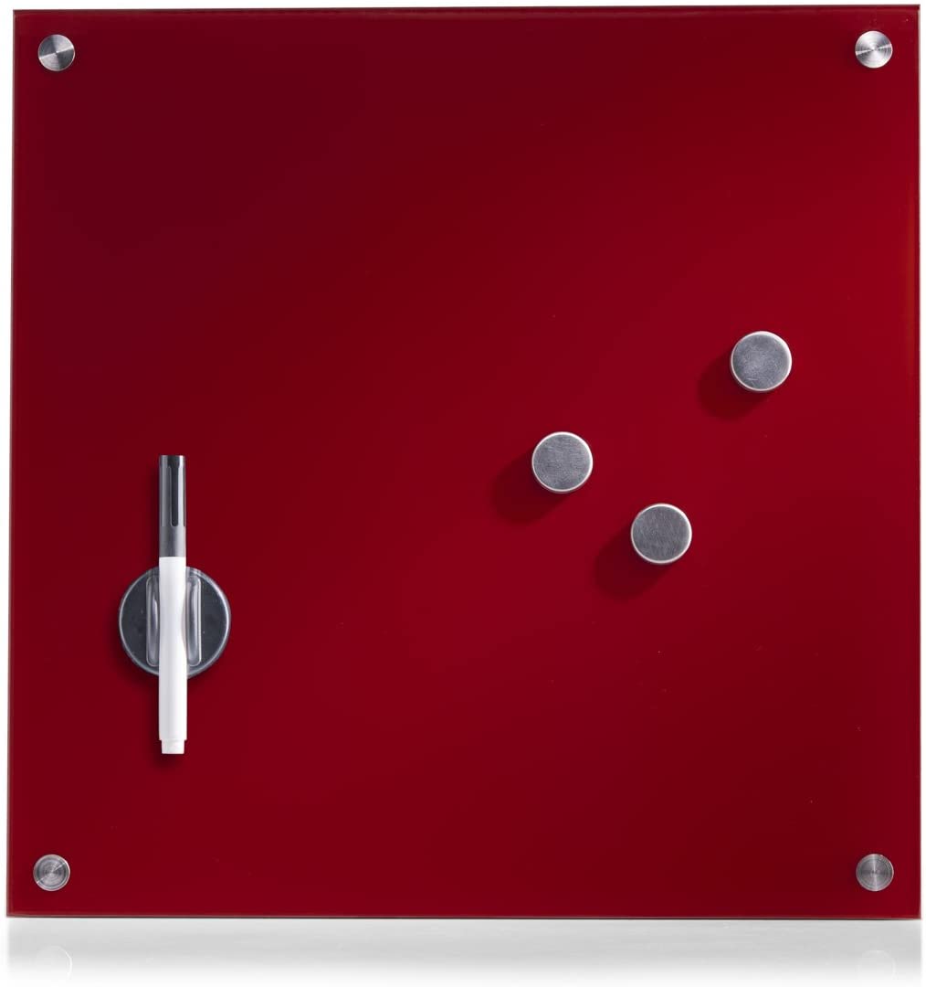 Zeller Present Zeller 11604 Glass Memoboard 40 x 40 Red