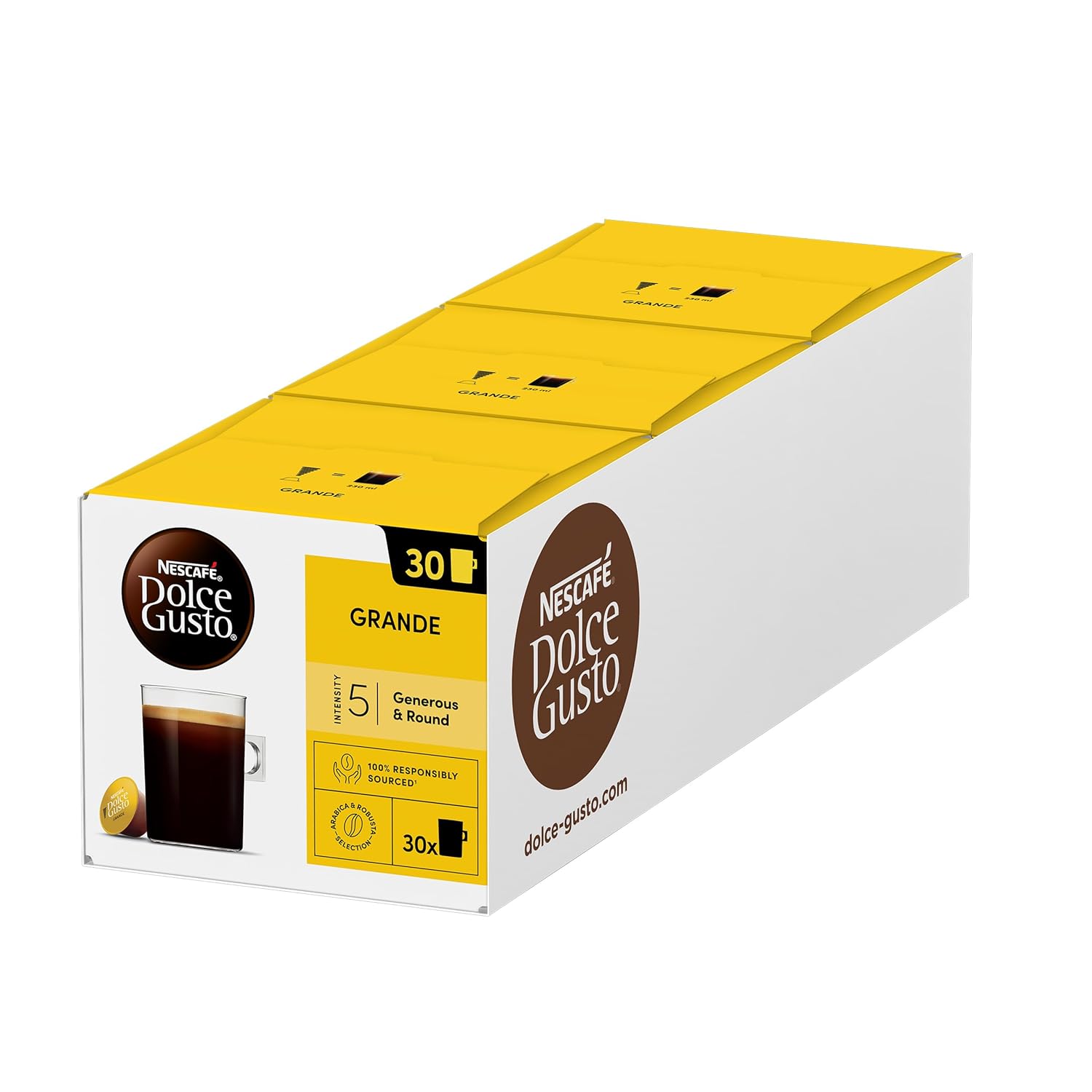 NESCAFÉ DOLCE GUSTO Grande Coffee Capsules Pack of 3 (3 x 30 Capsules)