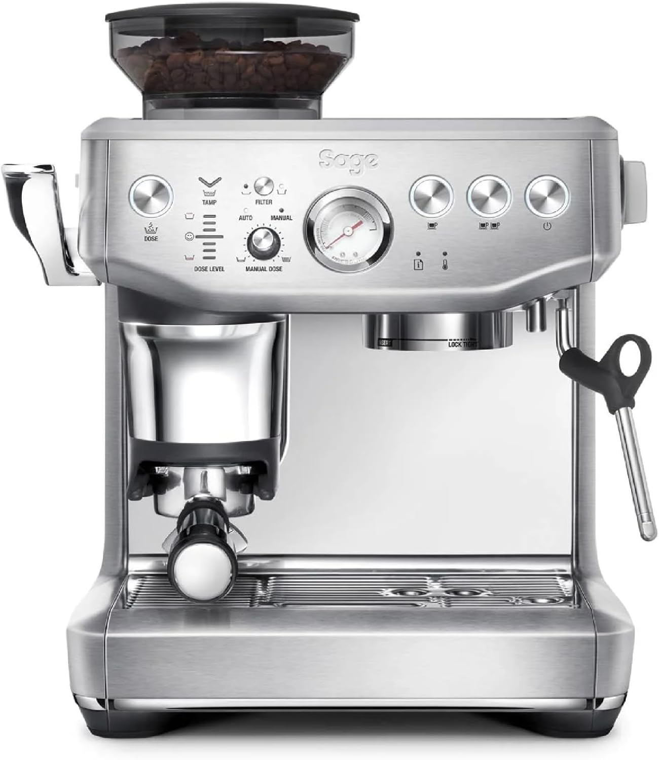 Sage The Barista Express Impress Espresso Machine - Espresso and Coffee Maker, Bean to Cup Coffee Machine, Coffee Machine with Milk Frother, SES876BSS, Brushed Stainless Steel