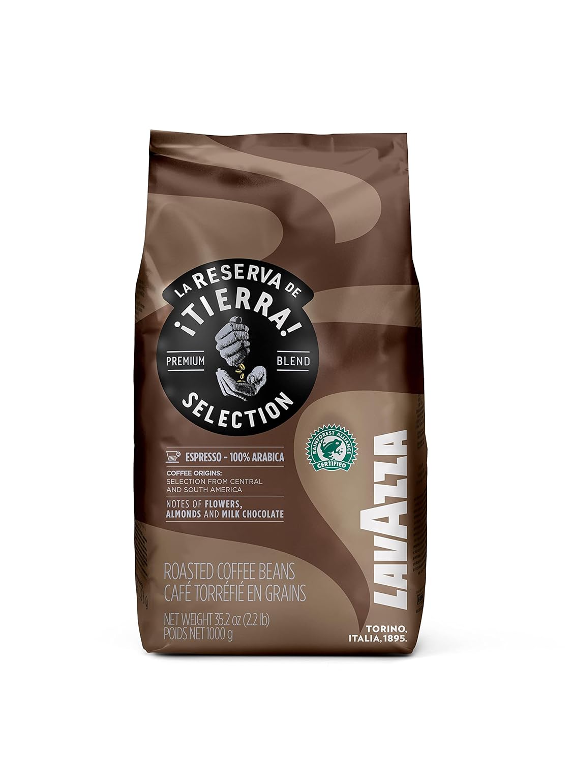 Lavazza Coffee Espresso Tierra Selection, Whole Beans, Bean Coffee, Bean Coffee, 1000 g