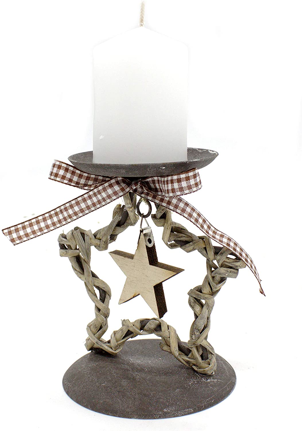 DARO DEKO Candle Holder with Star Pendant Brown