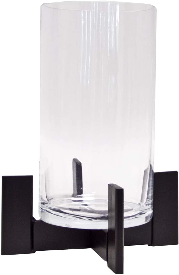 Varia Living Large lantern with glass made of metal/iron for indoors or in the garden as a lantern beautiful for decorating as a candle holder (H 32 cm / Ø 24 cm)