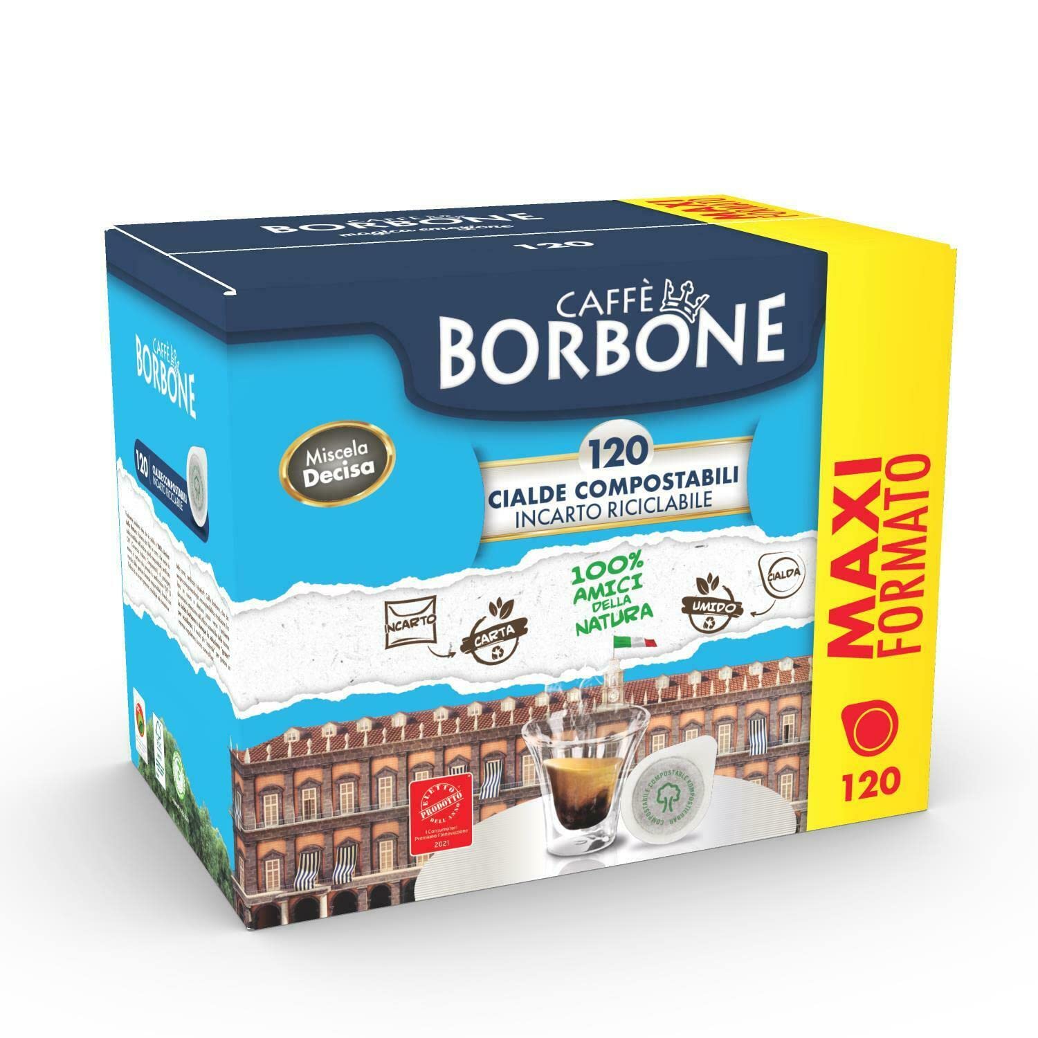 Caffe Borbone Pack of 120 Coffee Pods ESE 44 mm Mix Black