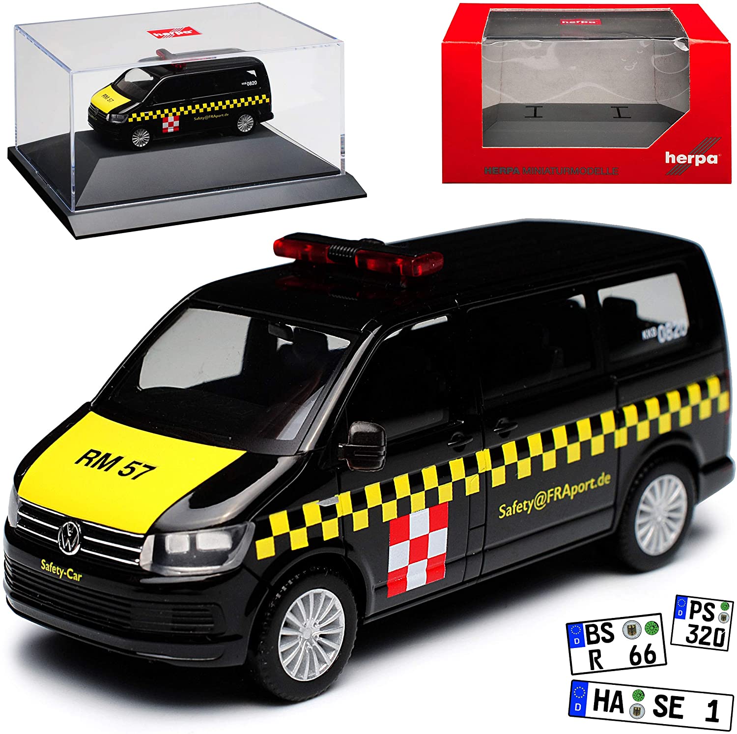 Herpa VW Volkswagen T6 Multivan Fraport Frankfurt Airport Persons Transporter Black 