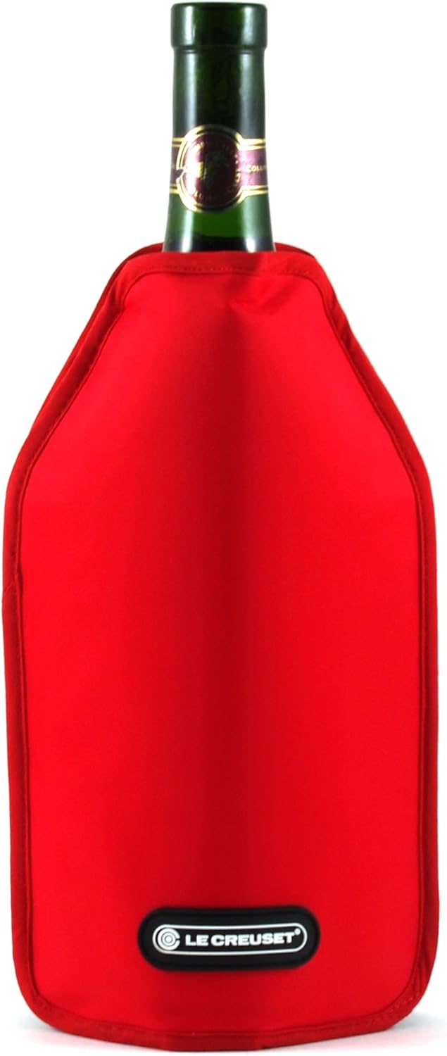 LE CREUSET WA-126 Active Wine Cooler for Wine or Champagne, Water-Resistant Fabric, Cherry Red