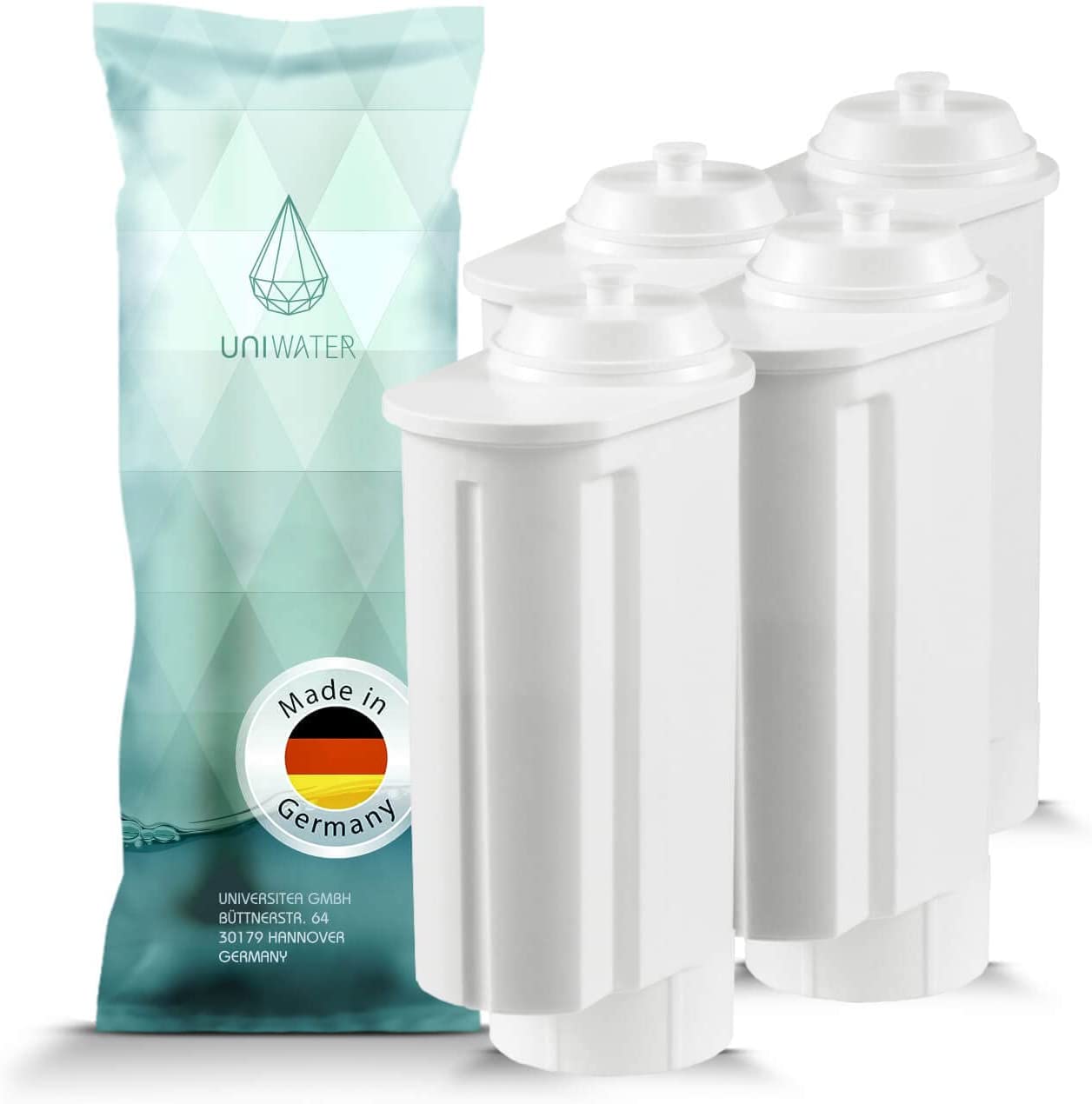 UNIWATER 4 water filters for your fully automatic coffee machine from Siemens, Bosch, Gaggenau, Neff, VeroBar