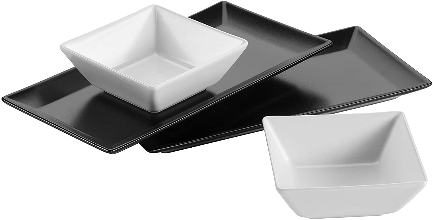 Maser Mäser Rectangular Plates and Bowls, Set of 2 Plates and 2 Bowls