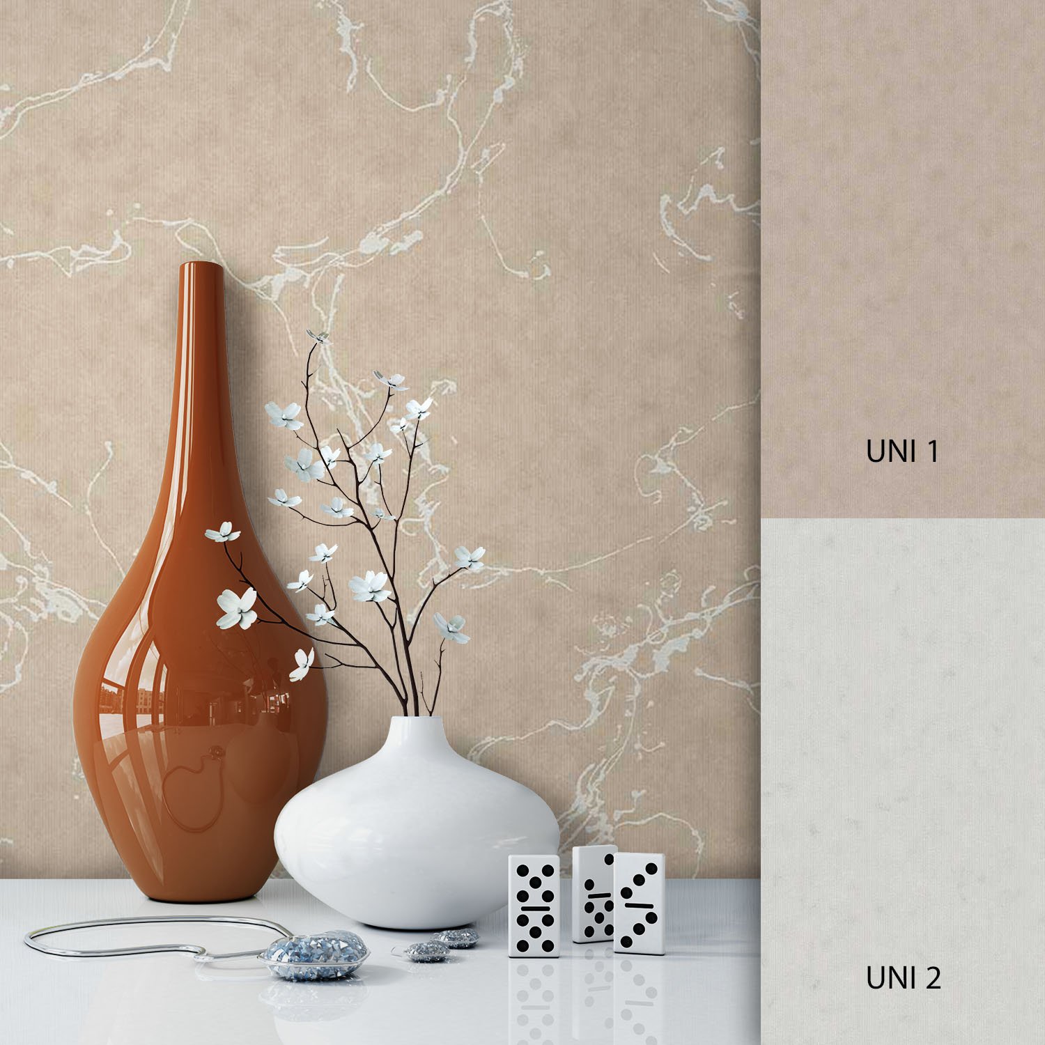 Newroom Design Newroom Wallpaper Cream Non-Woven Pattern Pattern Beautiful Modern And Eleg