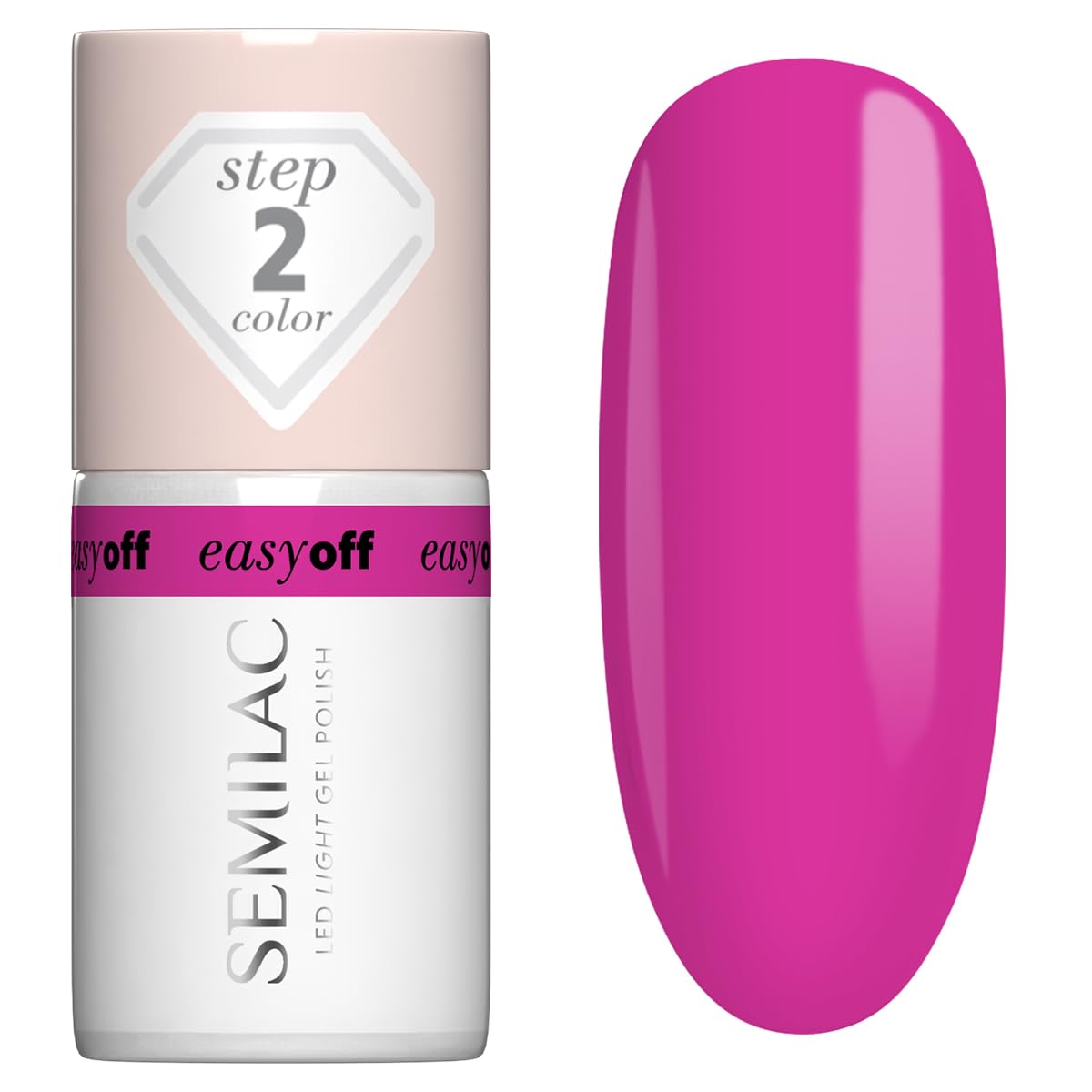 Semilac Easy Off Nail Polish LED Light L16 Magenta Crush 7 ml