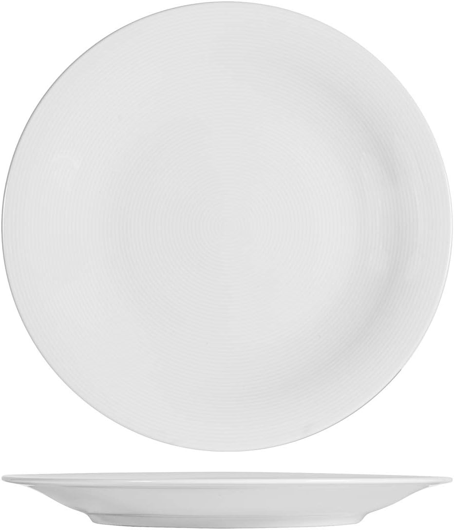 H&H 839498 Charm Set of 6 Flat Plates Porcelain White 27 cm