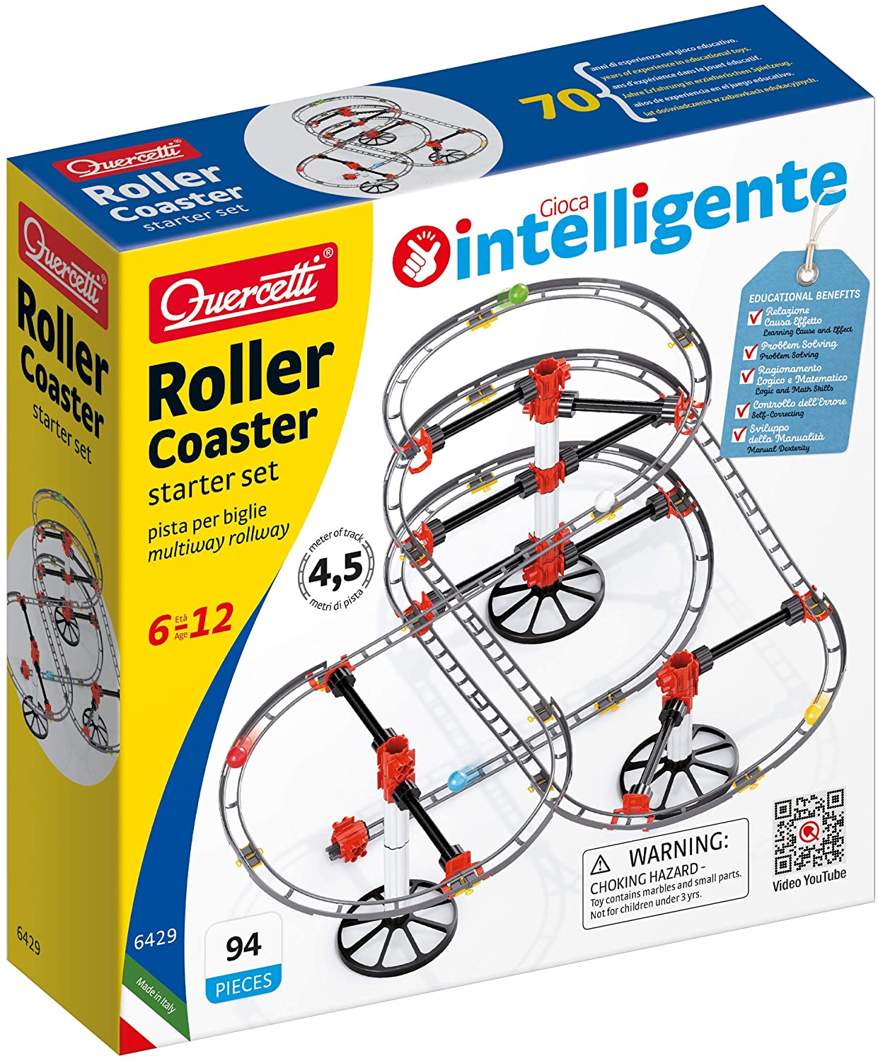Quercetti Ball Run Rollercoaster 94 Pieces