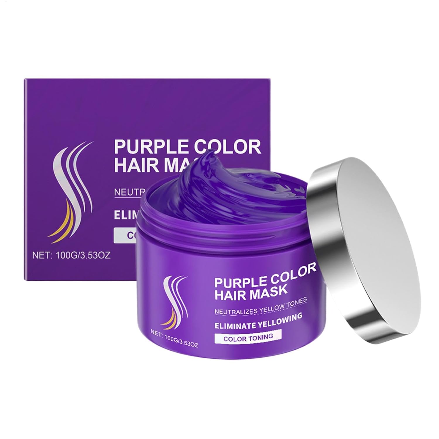 Tamoiup Purple Hair Masque - Keratin Hair Treatment, Deep Conditioner and Toner for Blonde and Bleached Hair, Removes Yellow Tones and Moisturises Hair, for Coloured Hair