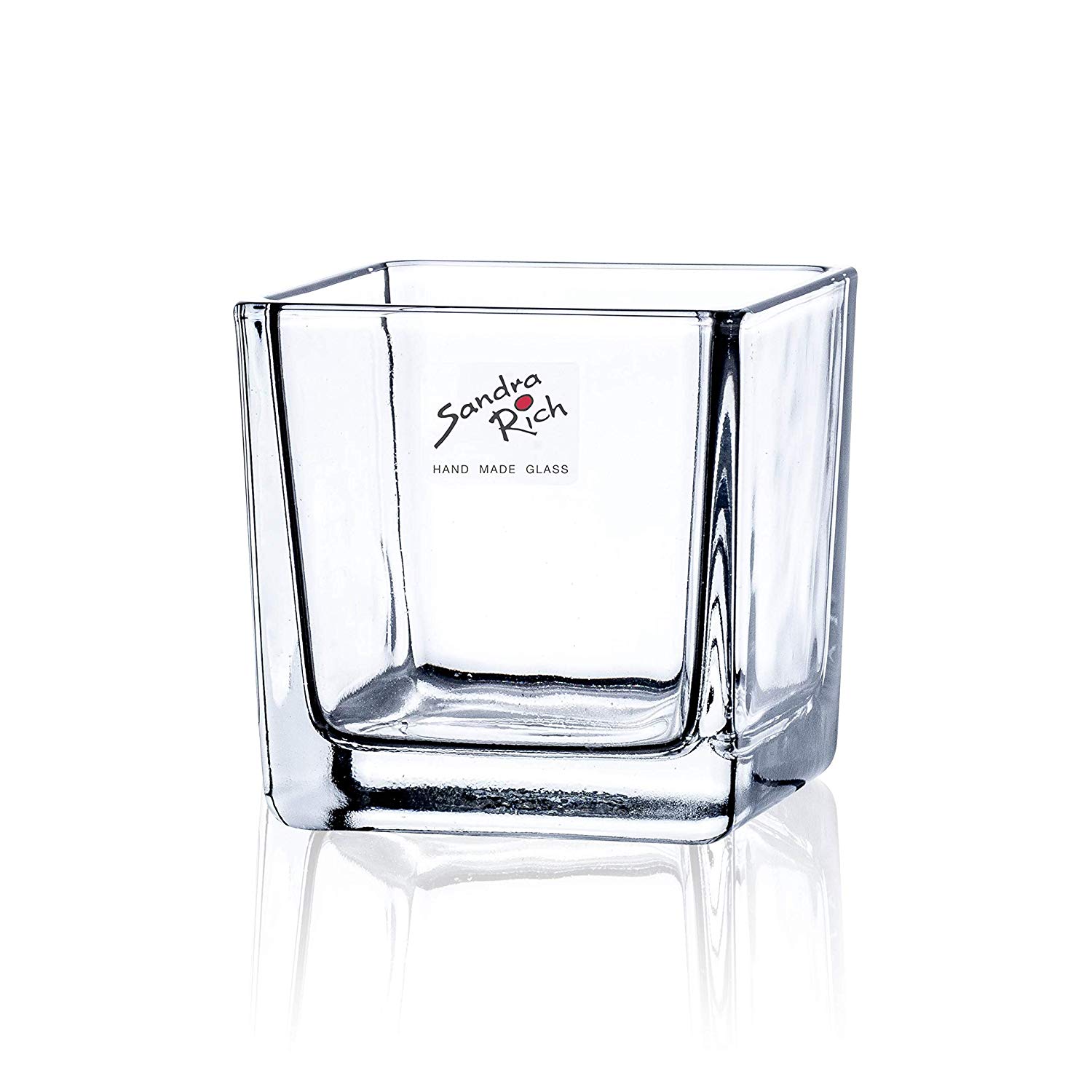 Sandra Rich Glass Cube Rf 75 75 Cube Vase/Hurricane Lamp, Square, 8 X 8 X
