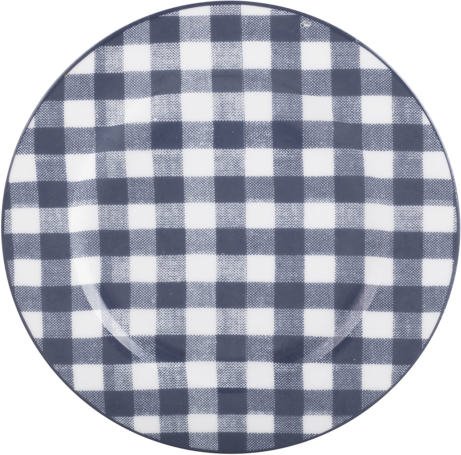 CREATIVE TOPS Katie Alice Vintage Indigo Side Plate in Porcelain – Blue Gingham Design