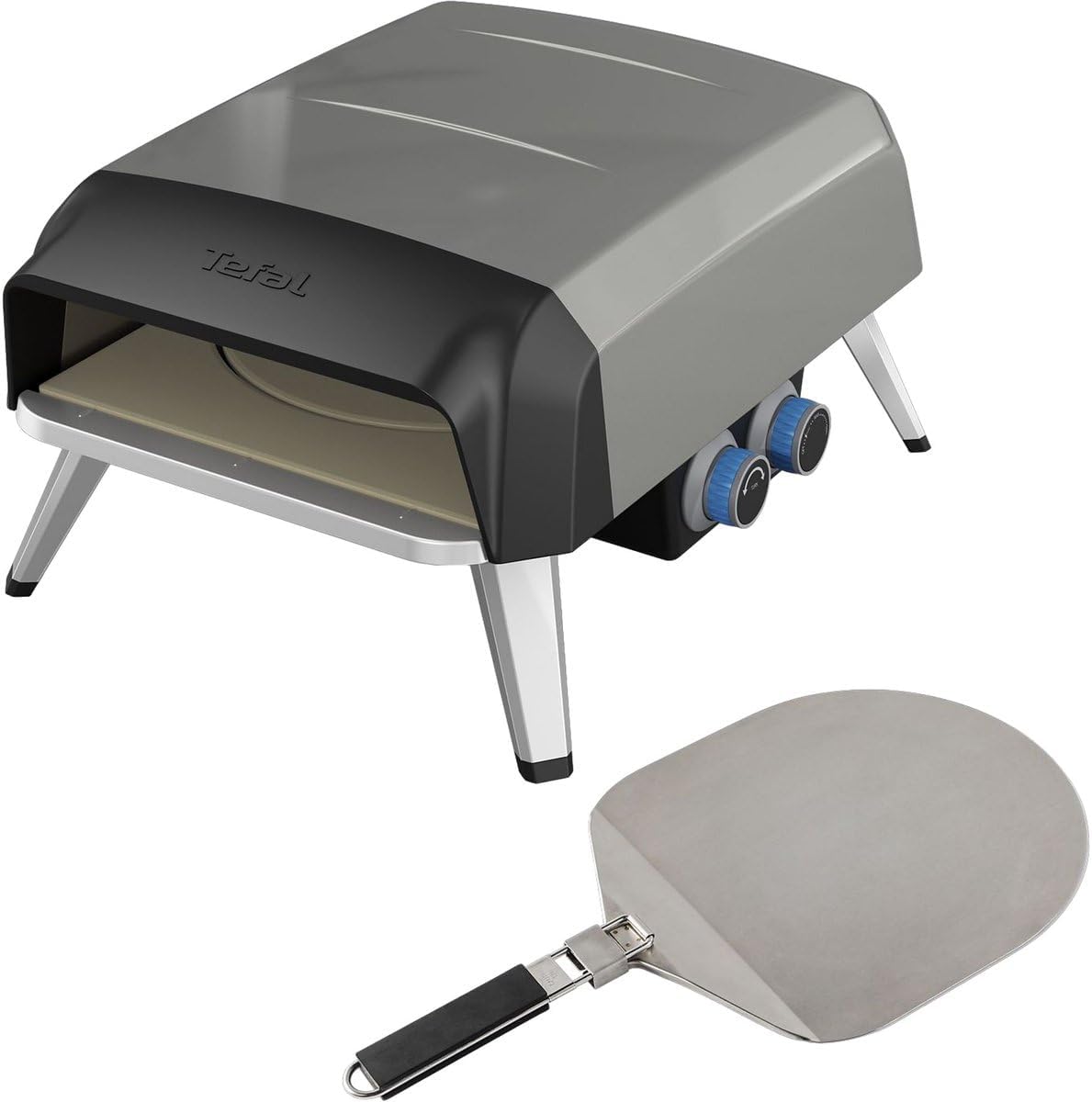Tefal Pizza Pronto JM412010 Outdoor Pizza Oven Gas Powered 360° Rotating Stone for Even Cooking Free Use