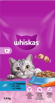 Whiskas Dry cat food with tuna, Adult 1+, 3.8 kg
