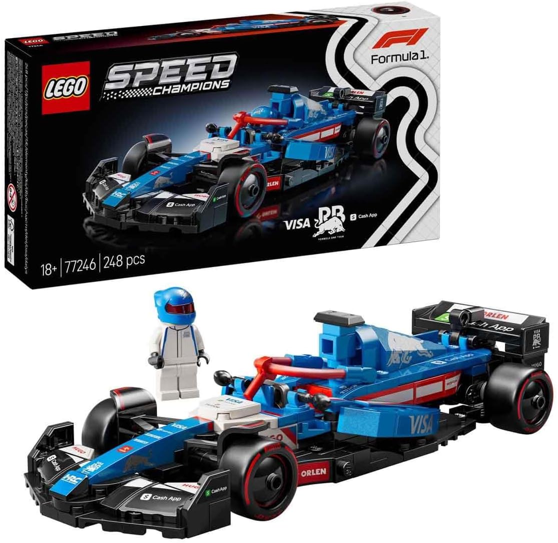 LEGO Speed Champions Visa Cash App RB VCARB 01 F1 Racing Car - Construction Set with Formula 1 Mini Figure to Collect - Buildable Model and Collectible - Gift for Adults and Motorsport Fans 77246