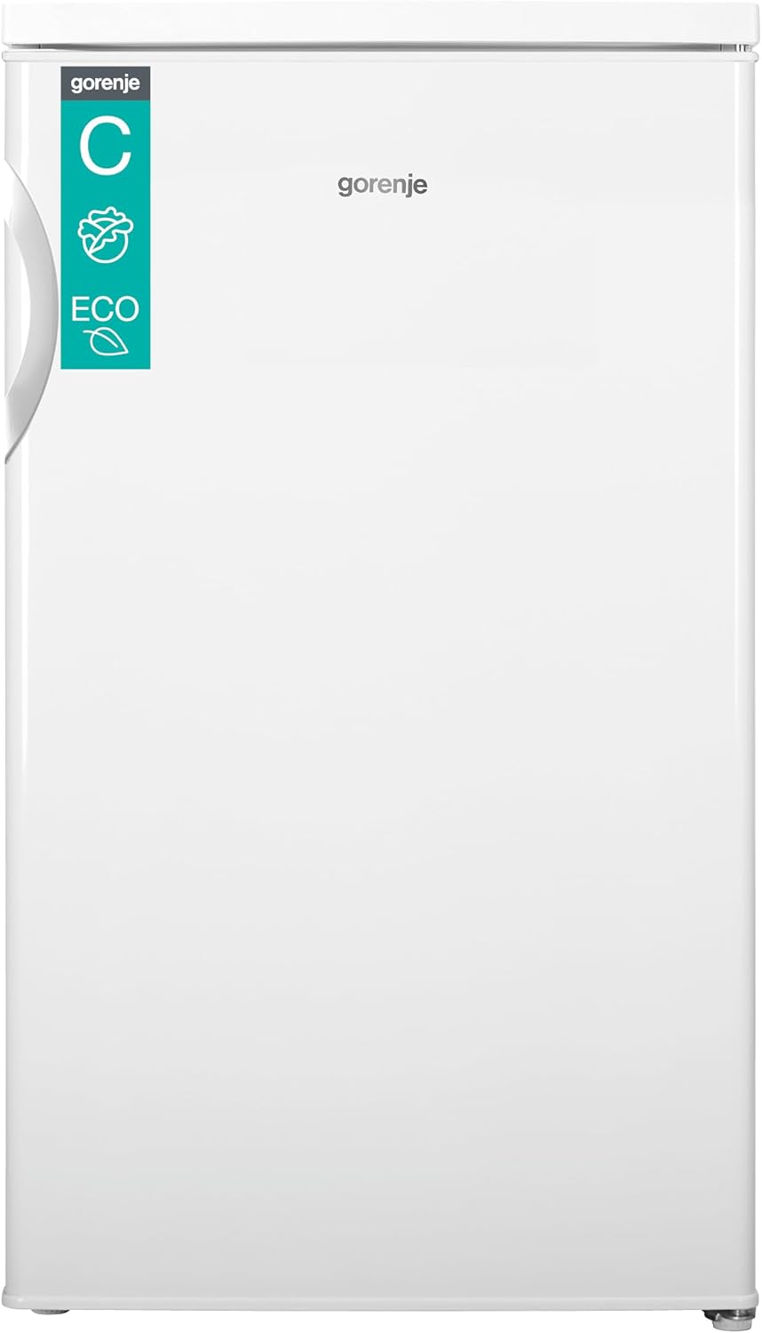 Gorenje R49CPW Table Top Refrigerator Freestanding Without Freezer Compartment Energy Efficiency Class C 37dB 133 Litres CrispZone Eco Mode LED Lighting Door Hinge Changeable W x H x D: 56 × 84.5 ×