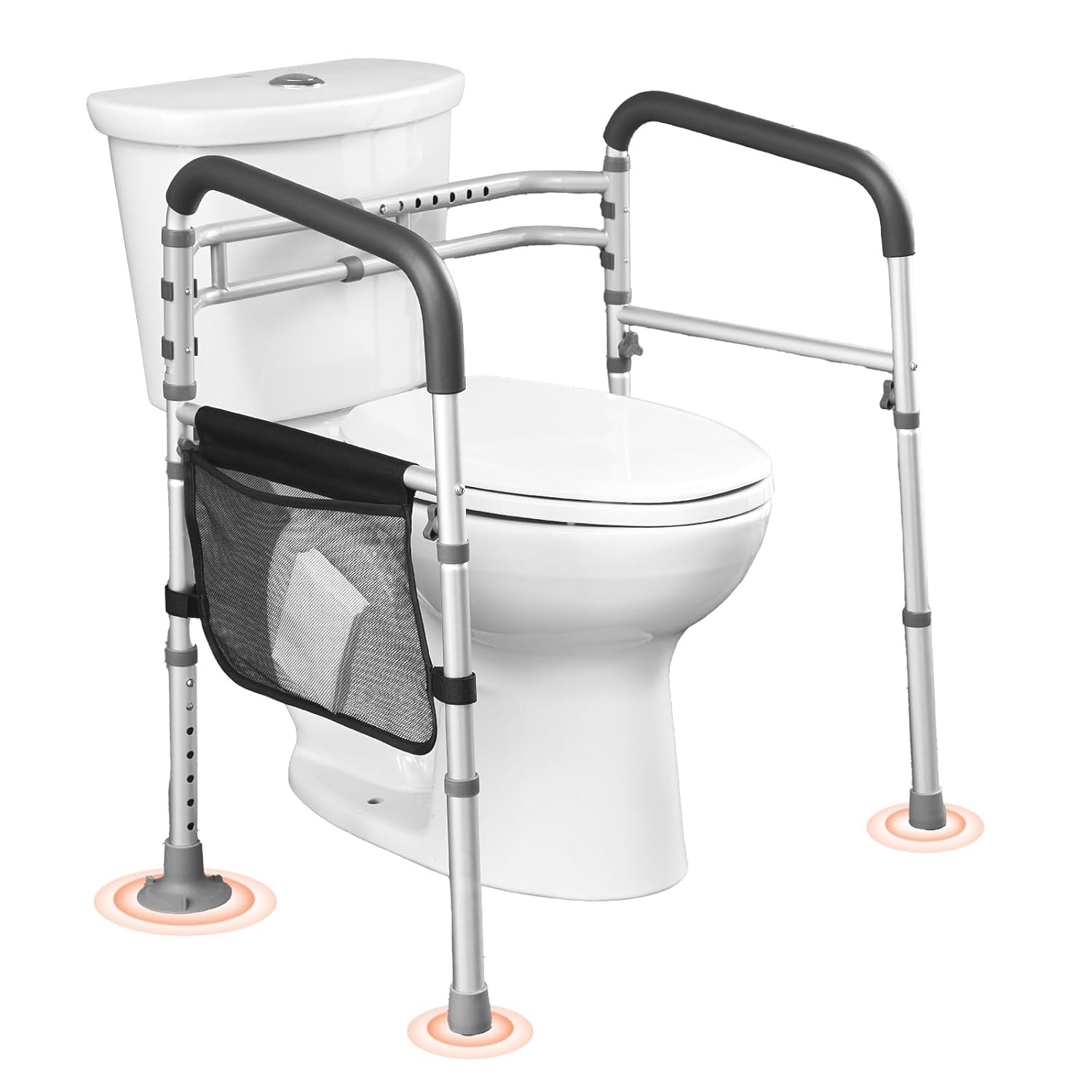 VEVOR Store VEVOR Toilet Safety Railing Stand Up Aid Toilet 300 lb Toilet Seat with Non-Slip Handles, Toilet Handrails with Reinforced Aluminum Alloy Tube, for Pregnant Injured