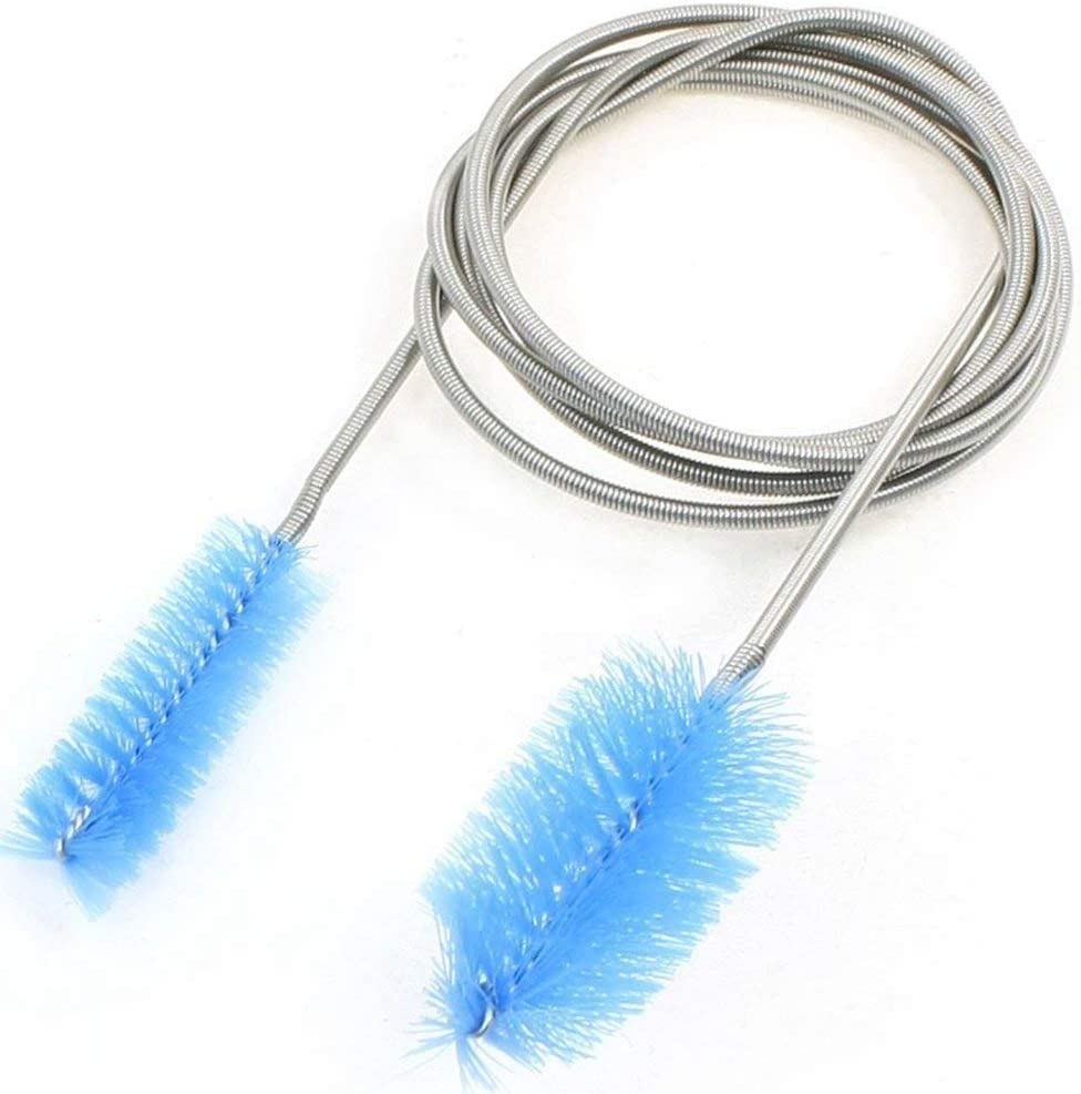 Dokpav 155 cm Aquarium Cleaning Brush Flexible Double Ended Aquarium Hose Filter Pipe Brush Cleaner Pump Hose Brush (Yellow)