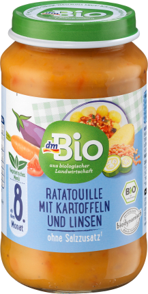 dmBio Ratatouille menu with potatoes & lenses from the 8th month, Demeter, 220 g