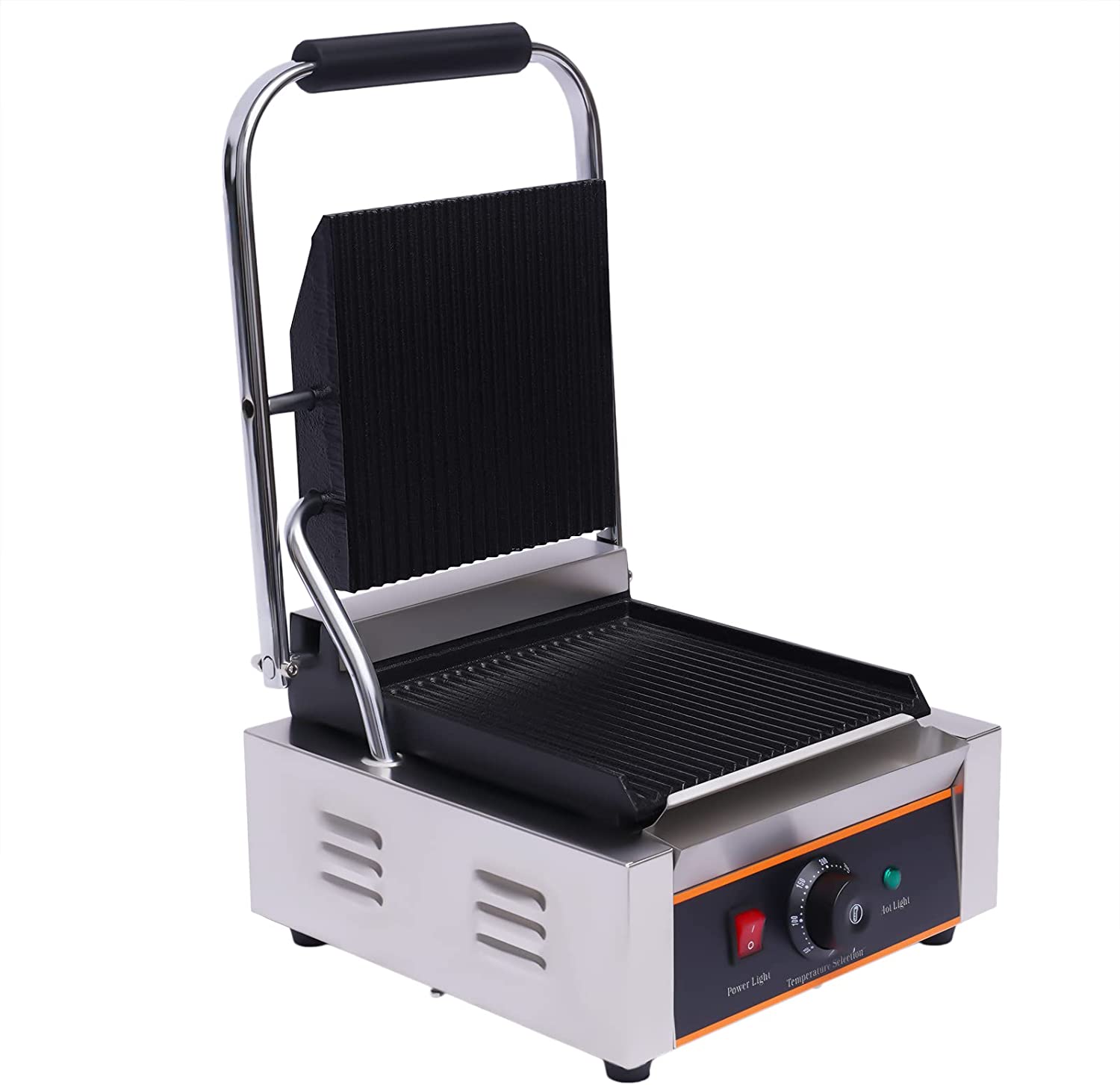 HaroldDol Electric Contact Grill, Sandwich Maker, Table Grill, Electric Grill Plate, Panini Toasts, Steak, 1800 W