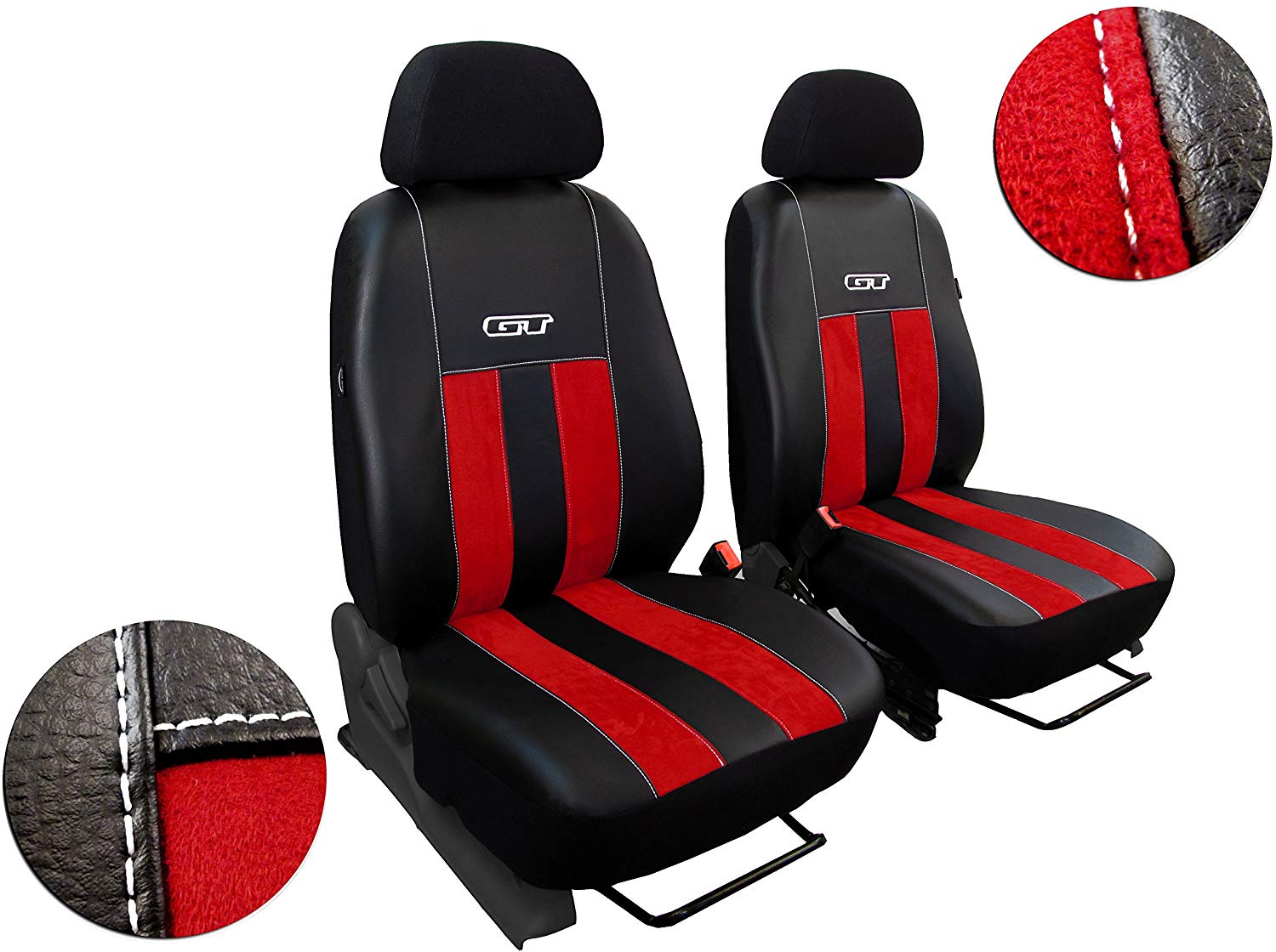 Pokter Front Seat Covers Custom Seat Pads/Covers for Citroen Jumper II GT Synthetic Suede with Ecoleder.. Includes 3 Colours Other Offers. (Red)