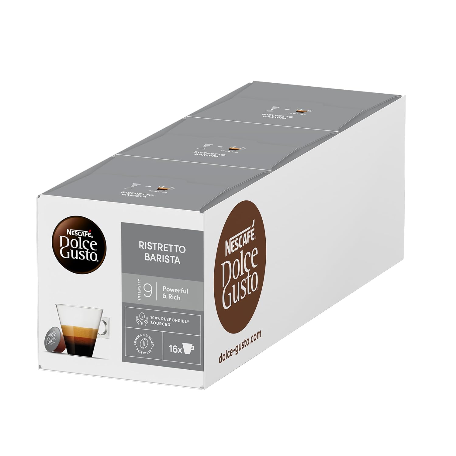 NESCAFE DOLCE GUSTO NESCAFÉ DOLCE GUSTO Ristretto Barista Coffee Capsules Pack of 3 (3 x 16 Capsules)
