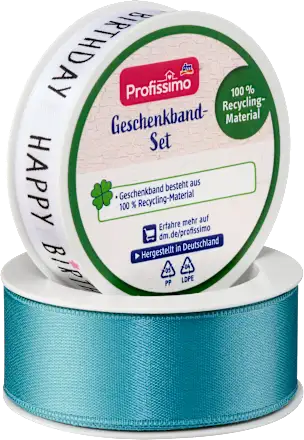 Profissimo Gift ribbon set Happy Birthday petrol, 10 m