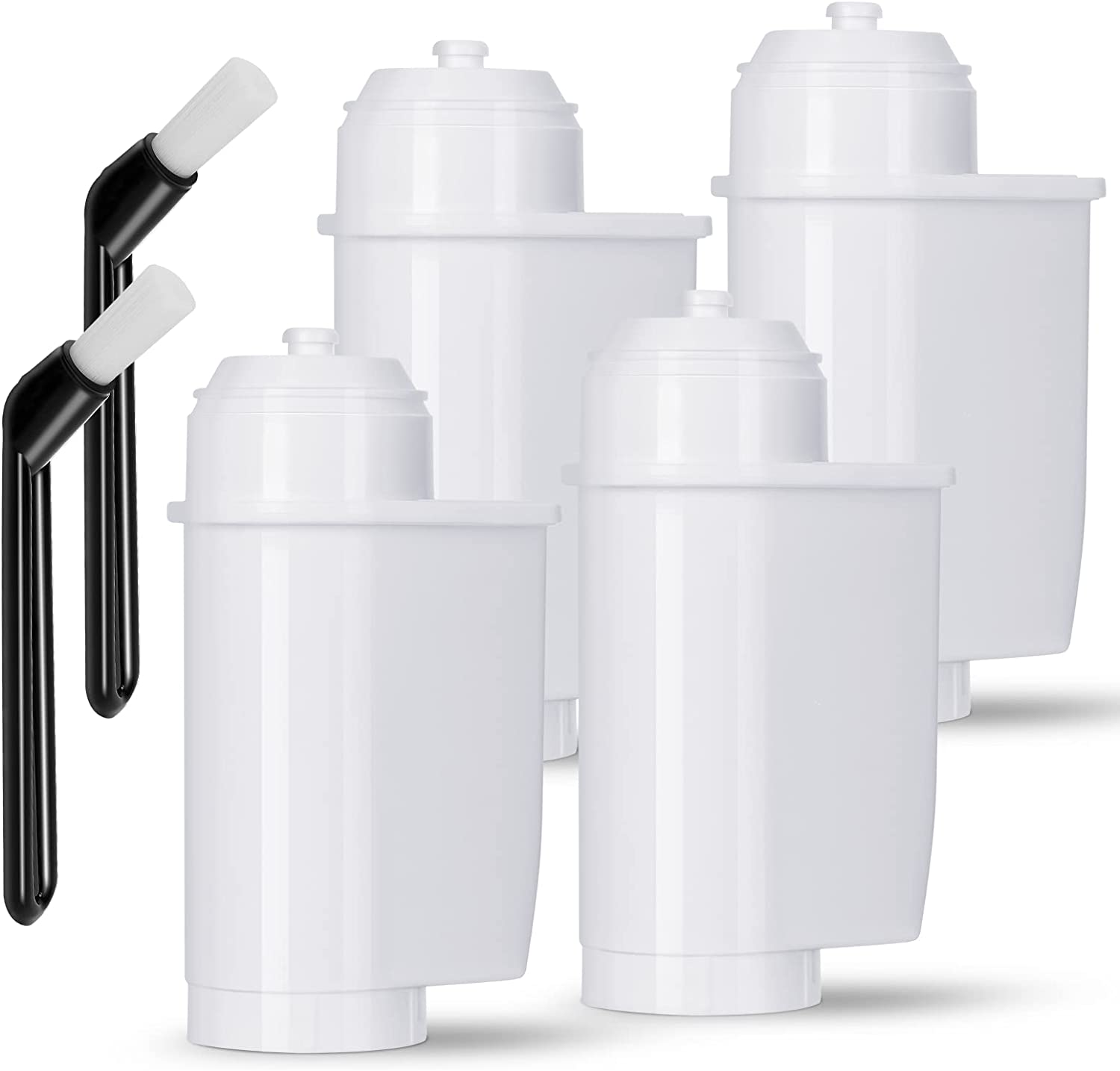 Contever Water Filter for Brita Intenza, TÜV SÜD Certified, Pack of 4 Water Filters Coffee Machine Water Filter for Siemens EQ Series, EQ 6, EQ 9, Siemens TZ70003, TCZ7003, TCZ7033, with 2 Brushes (4 Pack)