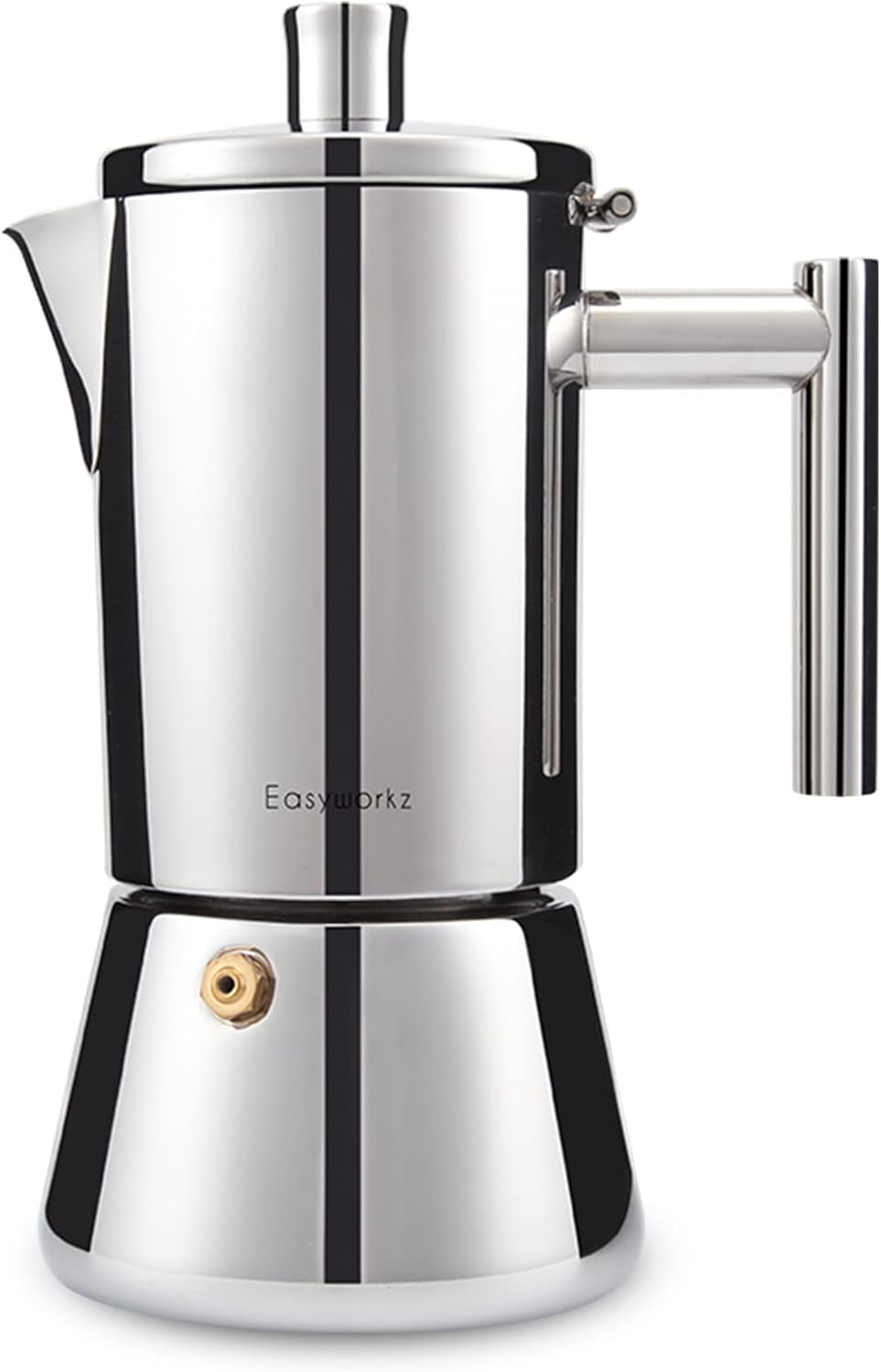 Easyworkz Diego Stovetop Espresso Maker, Stainless Steel Italian Coffee Maker, Mocha Pot for 6 Cups, 300ml Espresso Pot for Induction