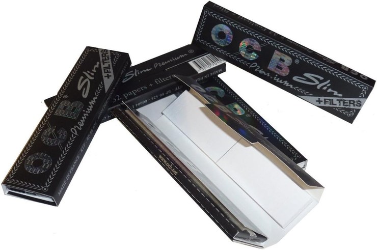 OCB Premium Slim Black Rolling Papers Long 10 Packs
