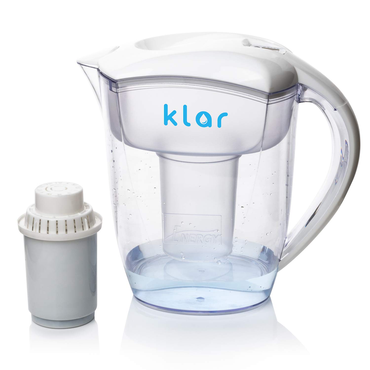 3.5 l water filter jug ​​​​with fluoride water filter - water filter system removes fluoride, lead, microplastics - alkaline pH value from Klar Water