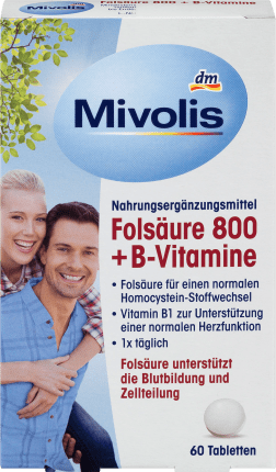 Mivolis Folic acid 800 + B vitamins, tablets 60 pcs., 19 g