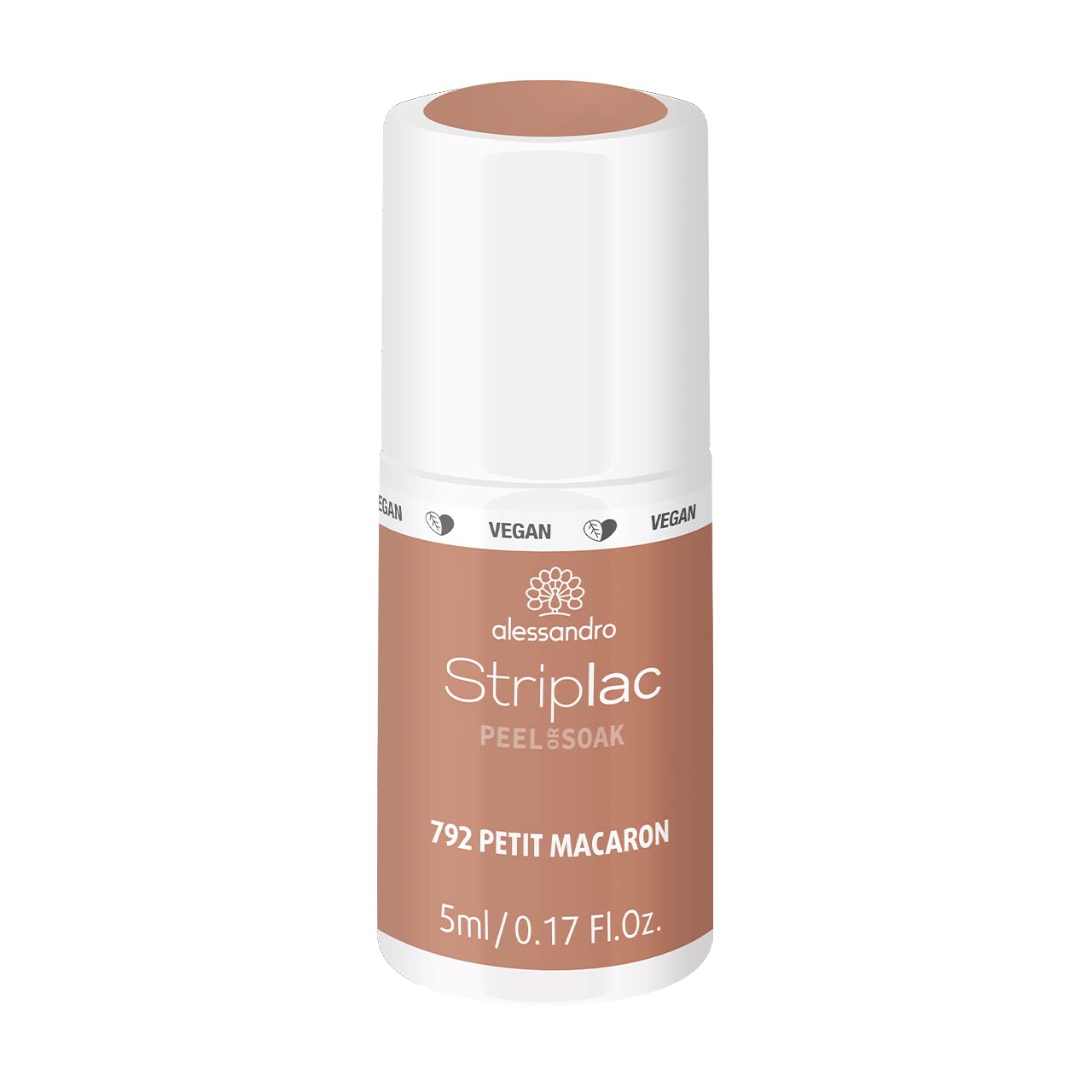 alessandro Striplac Peel or Soak Café Parisienne - Petit Macaroon - Vegan - LED Nail Polish in Beige - For Perfect Nails in 15 Minutes, 5 ml, ‎brown