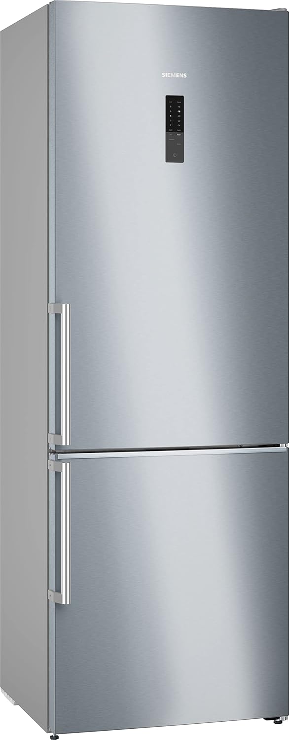 SIEMENS KG49NAIBT, iQ500, Standing Fridge Freezer, 203 x 70 cm, 311 L Cooling & 129 L Freezer, Freezer Area Bottom, NoFrost, hyperFresh, freezerLight, Brushed Steel