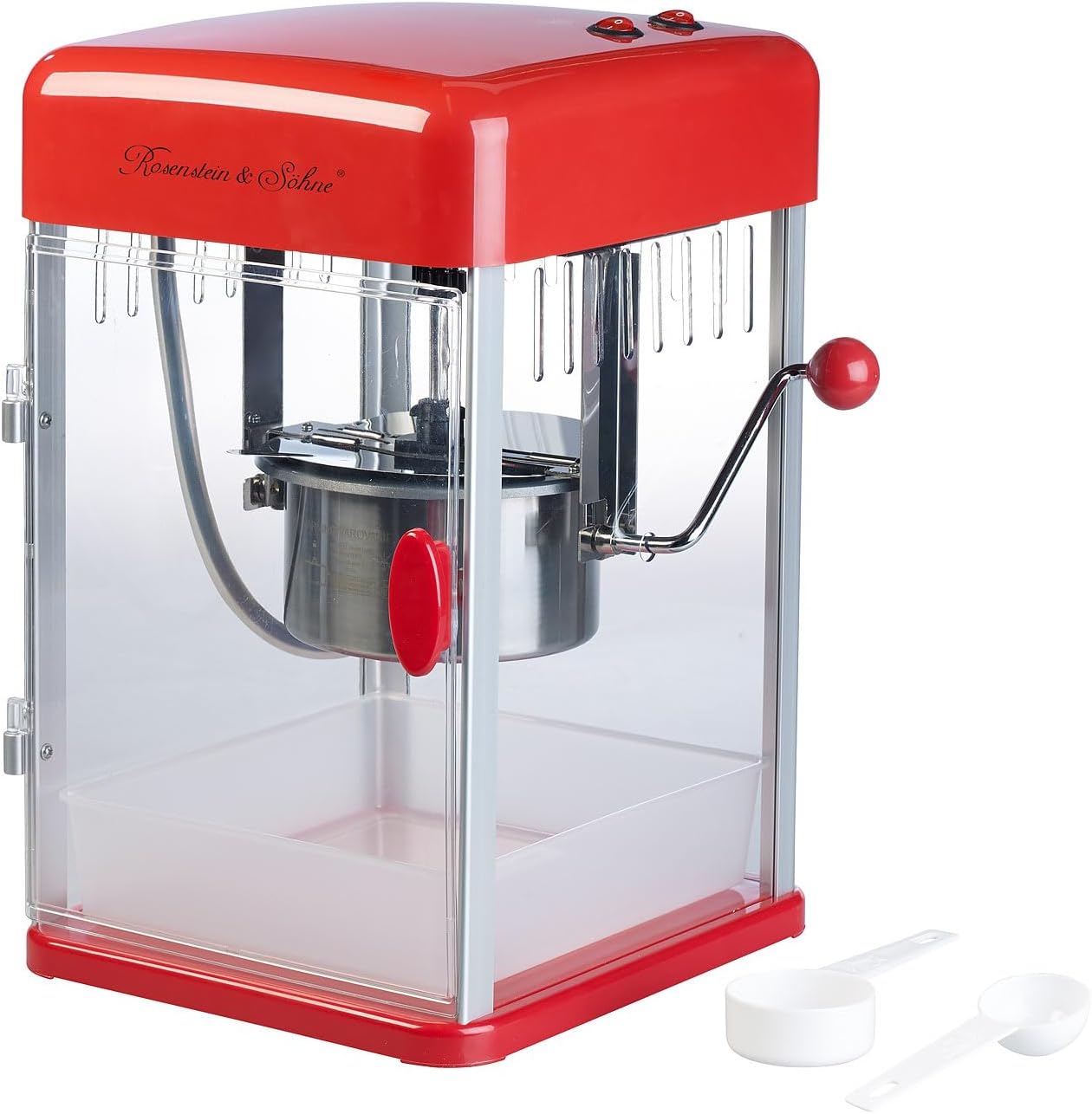 Rosenstein & Söhne Popcorn Maker: Professional Retro Popcorn Machine \"Cine\" Stainless Steel Pot 50s Style 15L (Cute Machines, Popcorn Machine Nostalgia)