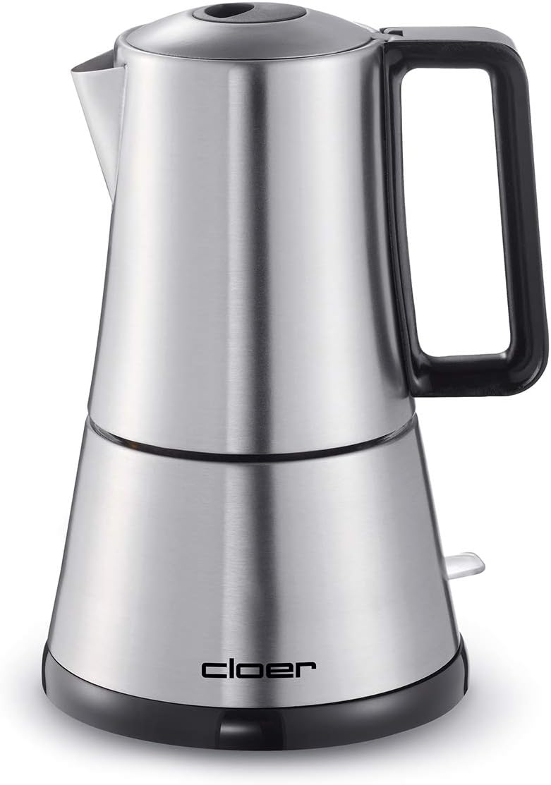 Cloer Store Cloer 5928 Espresso Maker 365 W for 3-6 Espresso Cups, Stainless Steel Casing, Stainless steel
