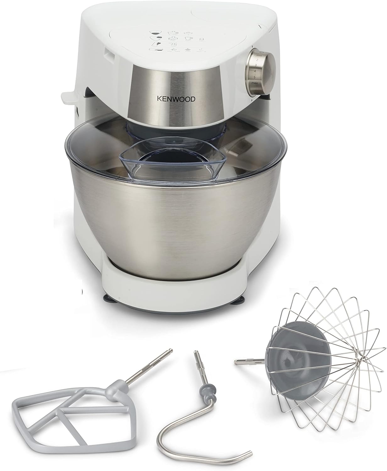 Kenwood Prospero+ KHC29.A0WH Food Processor, 4.3 L Stainless Steel Bowl, 1,000 Watts, Including 3-Piece Patisserie Set, White