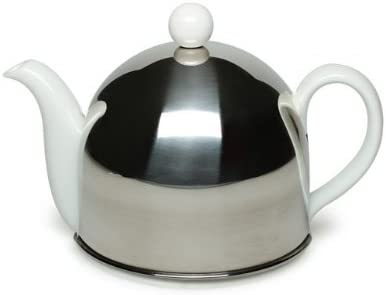 TEE-DIREKT White Teapot with insulated cover
