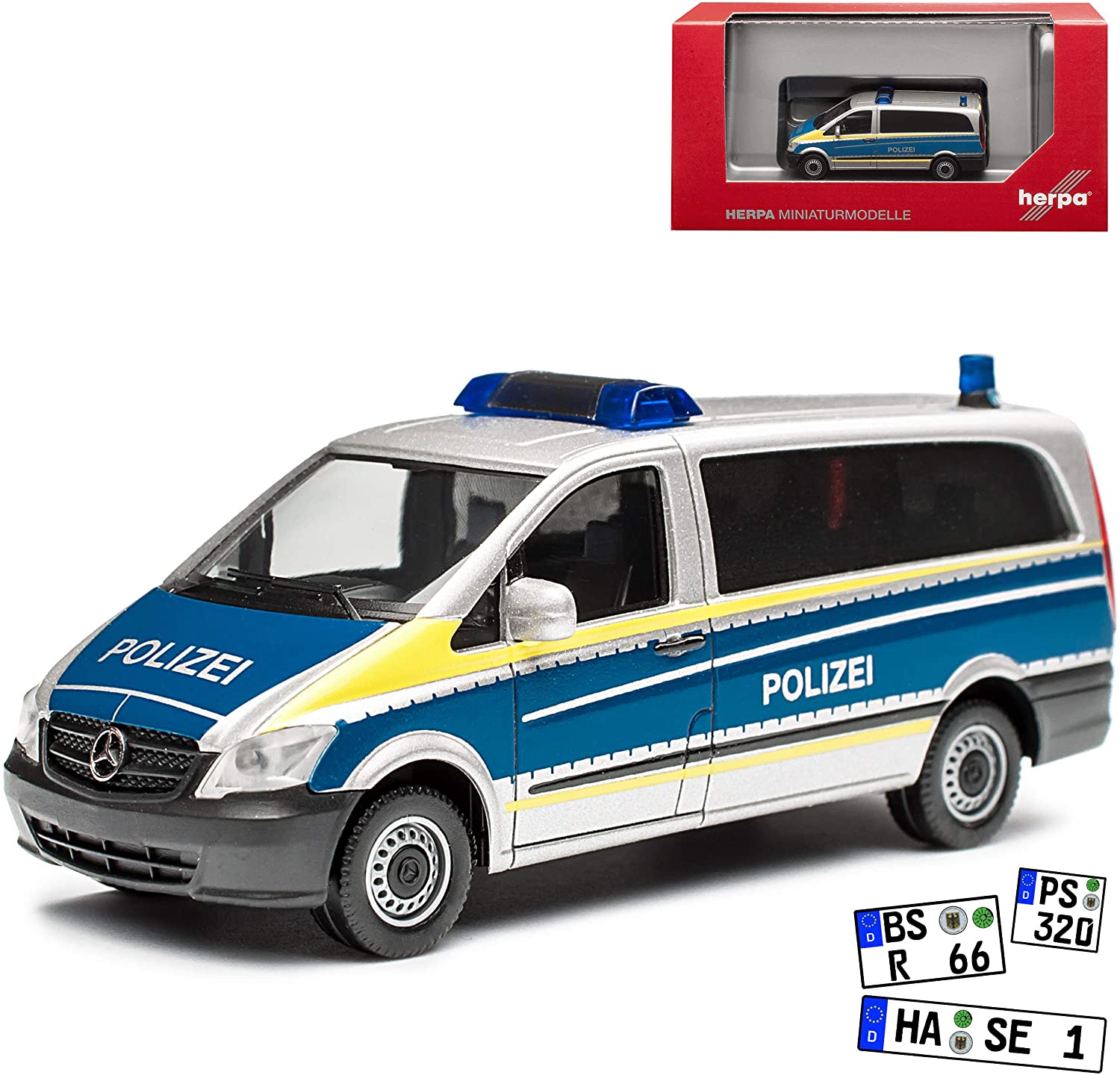 Herpa Mercedes-Benz Mercedes-Benz Vito Police Saarland Persons Transporter Silver T5 From 2 Mod