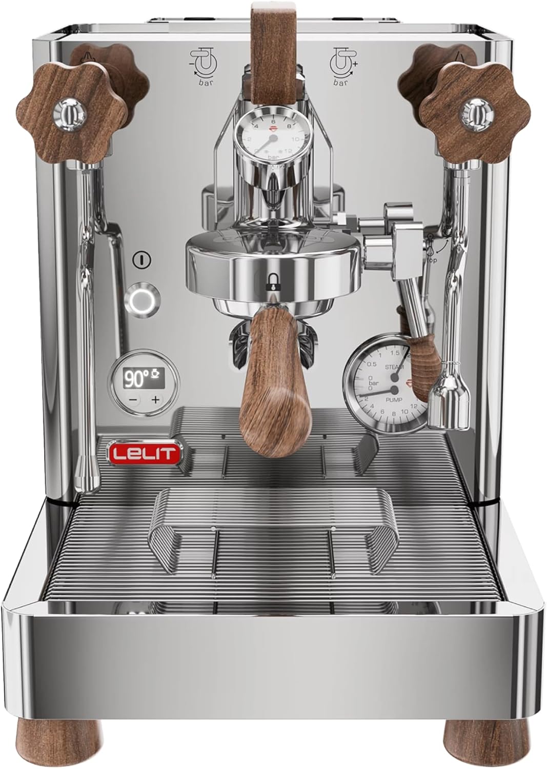 Lelit PL162T Bianca Prosumer Coffee Machine with L58E Brewing Unit and Paddle, Dual Boiler and LCC Display for Parameter Control, PL162T-EU, Silver
